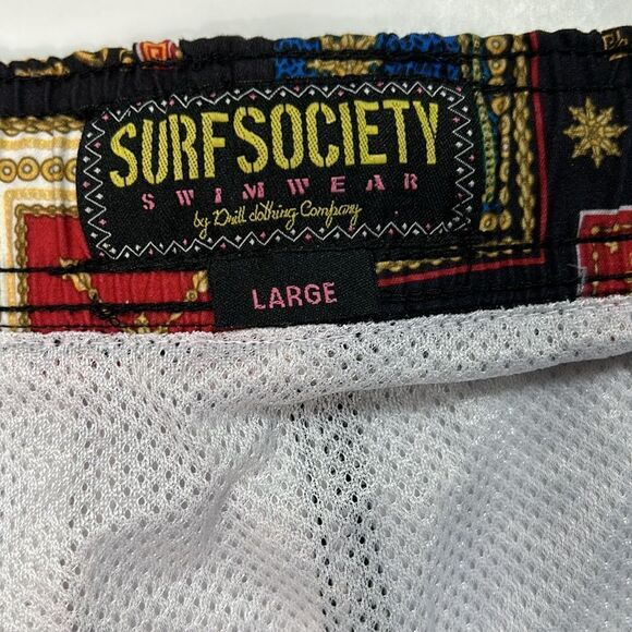 Men’s Surf Society Emblem Print Swim Trunks board shorts Size large - Picture 4 of 6